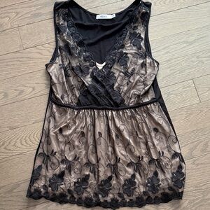 Ricki's Black and Tan Lace Top